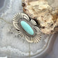 Richard Wylie Native American Sterling Silver Turquoise Decorated Ring Size 6.5 For Women