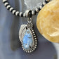 Sterling Silver Southwestern Style Teardrop Golden Hill Turquoise Pendant For Women