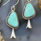 Sterling Silver Southwestern Style Turquoise Squash Blossom Dangle Earrings For Women #2