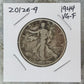 1944 US Walking Liberty Half Dollar 90% Silver VG-F #20126-9