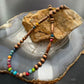 Copper Navajo Pearl Round & Cylinder w/Multi Color Sediment Jasper 18" Necklace For Women