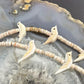 Vintage Native American Heishi Beads & 16 Carved Shell Birds Necklace For Women