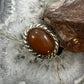 Carolyn Pollack Sterling Silver & Brass Large Oval Carnelian Decorated Ring For Women