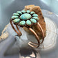 Copper Southwestern Style Mohave Turquoise Decorated Cluster Bracelet For Women