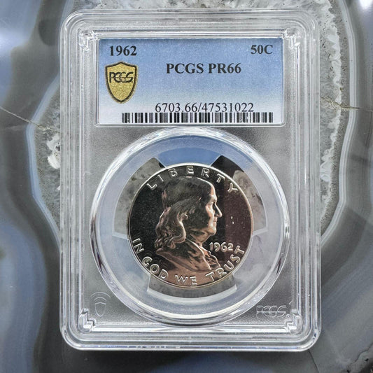 1962 US Franklin Half Dollar 90% Silver PCGS PR 65 #1022