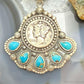 Sterling Silver Southwestern Style 1942 Mercury Dime & Kingman Turquoise Pendant