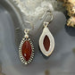 Sterling Silver Southwestern Style Marquise Carnelian Dangle Earrings For Women