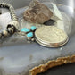 Genuine 1922 90% Peace Silver Dollar Coin Teardrop Turquoise Decorated Pendant