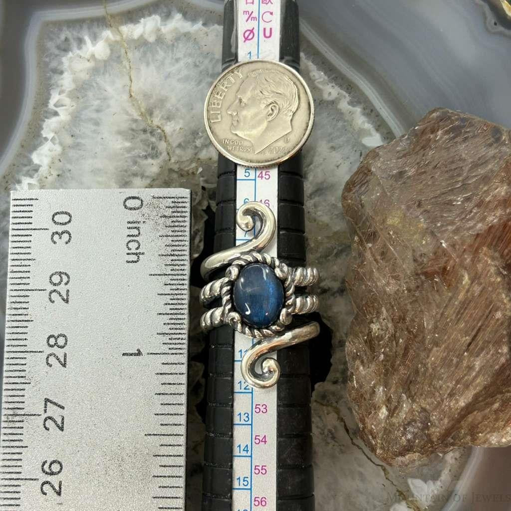 Carolyn Pollack Sterling Silver Oval Labradorite Decorated Ring Size 5 For Women