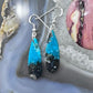 Sterling Silver Teardrop Chrysocolla Slab Dangle Earrings For Women #217