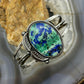 Sterling Silver Southwestern Style Oval Azurite Decorated Bracelet For Women