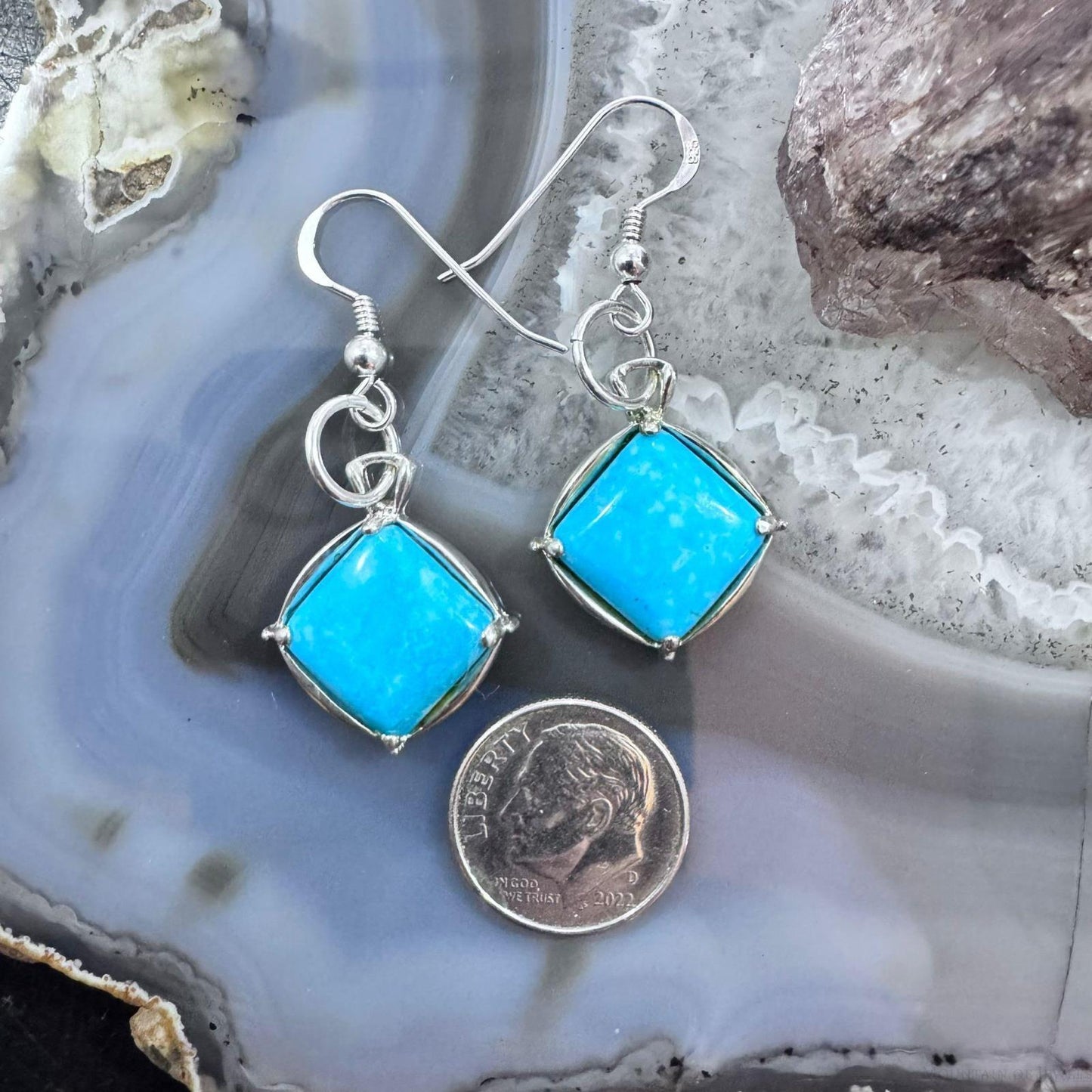 Carolyn Pollack Sterling Silver Turquoise Dangle Earrings For Women