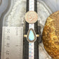 Sterling Silver Southwestern Style Teardrop Golden Hill Turquoise Adjustable Ring For Women #1
