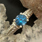 Carolyn Pollack Sterling Silver Faceted Blue Topaz Decorated Ring Size 7 For Women