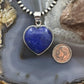 Sterling Silver Southwestern Style Lapis Lazuli Heart Pendant For Women
