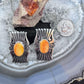 Abraham Begay Native American Sterling Silver Spiny Oyster Overlay Post Earrings For Women