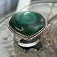 Sterling Silver Southwestern Style Malachite Heart Shape Ring Size 9 For Women