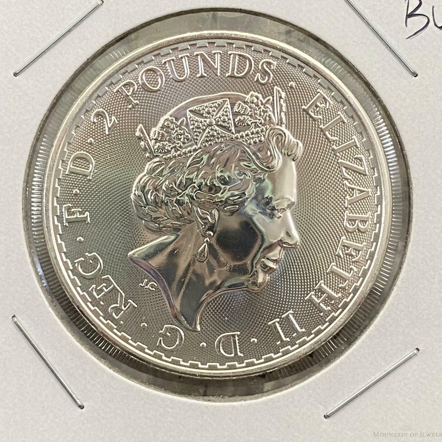 2021 UK 1.0 Ounce Britania 2 Pounds .9999 Fine Silver BU #13122-4