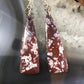 Sterling Silver Elongated Triangle Red River Jasper Slab Dangle Earrings For Women #212