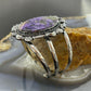 Sterling Silver Southwestern Style Oval Charoite Decorated Bracelet For Women