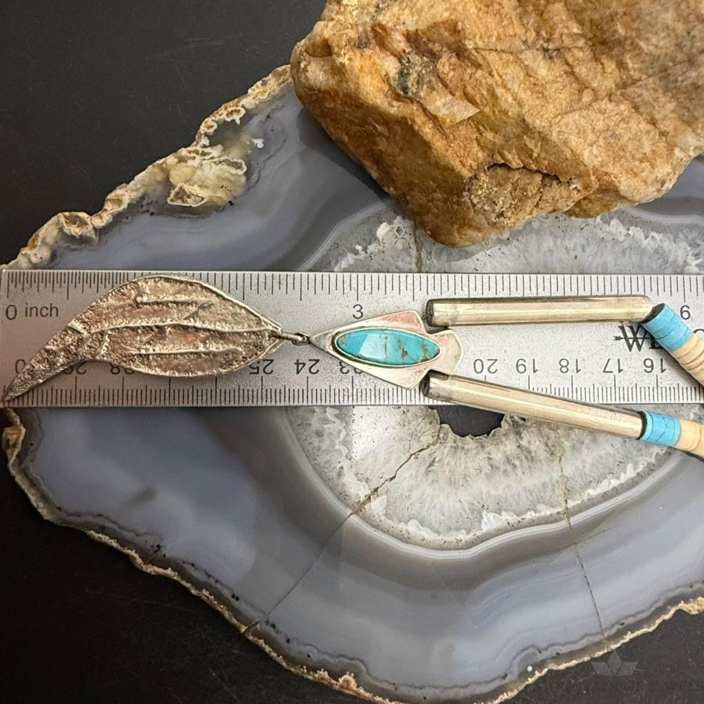 Vintage Larry Pacheco Heishi & Turquoise-Spiny Double-Sided Necklace For Women