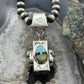 Cliffton Aguilar Santo Domingo Sterling Silver Multistone Decorated Rectangular Pendant