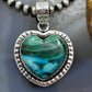 Sterling Silver Southwestern Style Azurite Malachite Heart Pendant For Women