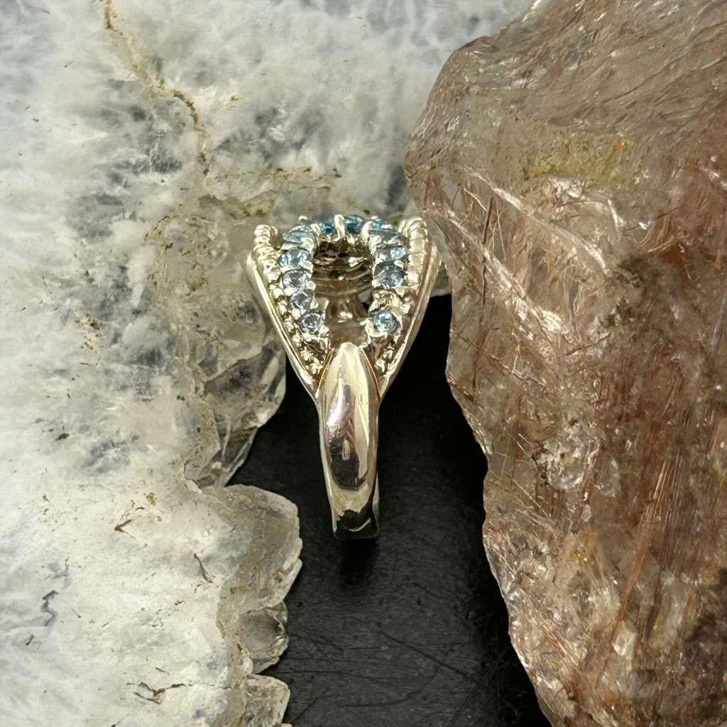 Carolyn Pollack Sterling Silver Blue Topaz Decorated Ring Size 6 For Women