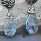 Carolyn Pollack Sterling Silver Faceted Teardrop Blue Topaz Dangle Earrings For Women