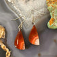Sterling Silver Half Moon Carnelian Slab Dangle Earrings For Women #331