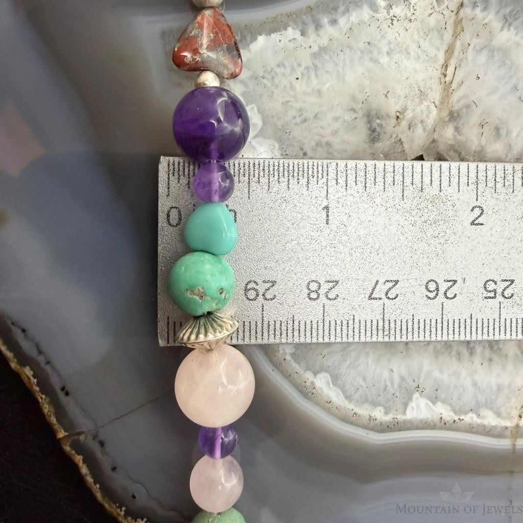 Carolyn Pollack Sterling Silver Multistone Beads 18" Necklace For Women