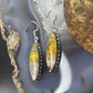 Sterling Silver Southwestern Style Marquise Yellow Jasper Dangle Earrings For Women