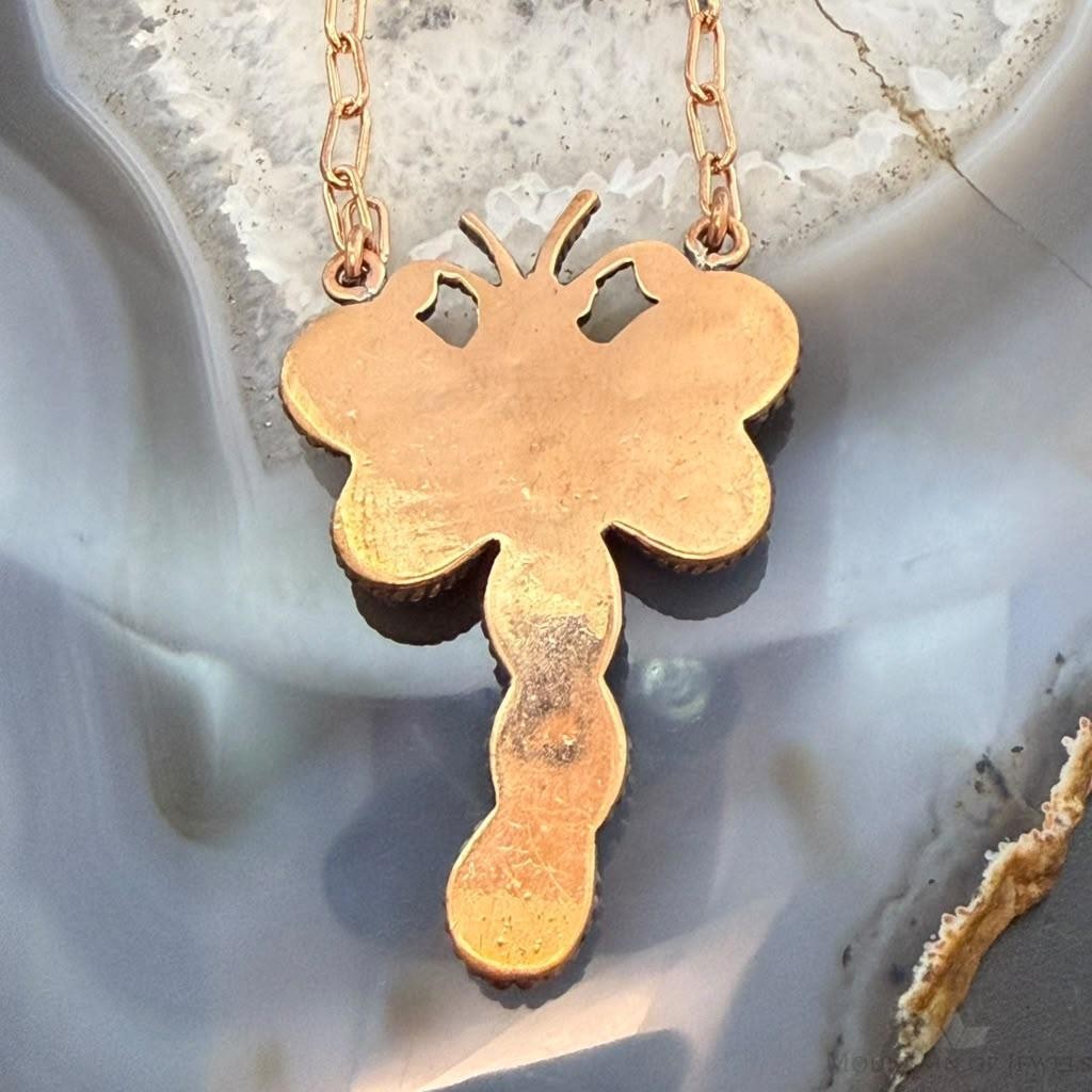 Copper Southwestern Style Wild Horse Dragonfly Pendant Necklace For Women