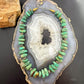 Vintage Sterling Silver Native American Natural Chunky Turquoise 14" Necklace For Women