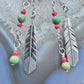 Carolyn Pollack Sterling Silver Feather & Beads Dangle Earrings For Women