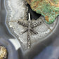 Cheyenne Custer Native American Sterling Silver Tufa Cast Dragonfly Unisex Pendant