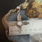 Sterling Silver Southwestern Style Round White Buffalo Unisex Zia Pendant #2