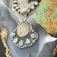 Sterling Silver Southwestern Style 1945 Mercury Dime & Golden Hill Turquoise Pendant