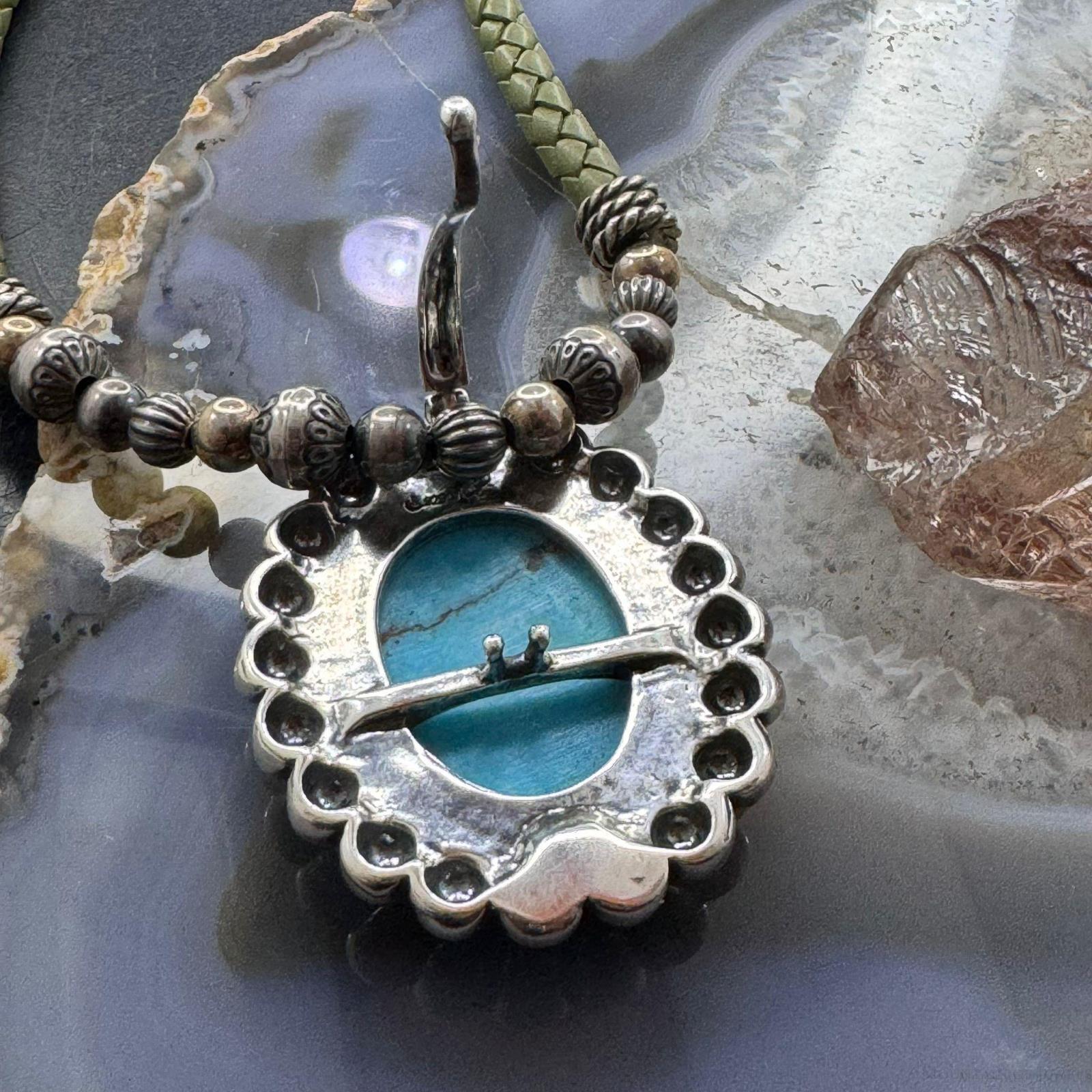 Sterling Silver and Turquoise Enhancer Pendant hot +