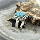 Sterling Silver Southwestern Style Larimar Decorated Bar Ring Size 6.5 For Women