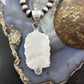 Sterling Silver Southwestern Style Oval Emerald Decorated Pendant For Women #1