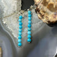 Sterling Silver 9 Rounded Turquoise Beads Long Dangle Earrings For Women