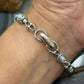 Carolyn Pollack Sterling Silver 7 Oval Blue Lace Agate Link Bracelet For Women