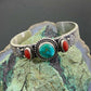 M&R Calladitto Sterling Silver Sonora Gold Turquoise & Coral Cuff Bracelet