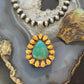 Sterling Silver Southwestern Emerald Valley Turquoise & Spiny Oyster Cluster Pendant For Women