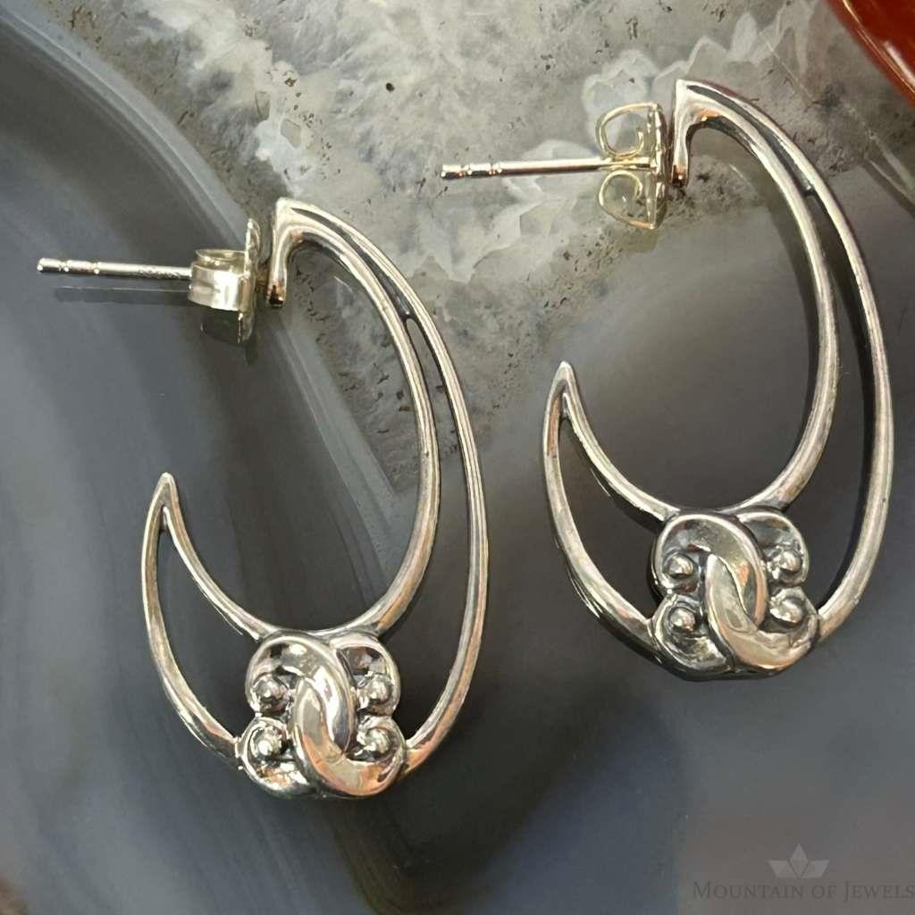 Carolyn Pollack Sterling Silver Crescent Knot Dangle Earrings For Women