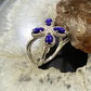 Carolyn Pollack Southwestern Style Sterling Silver 4 Teardrop Lapis Lazuli Cluster Ring For Women