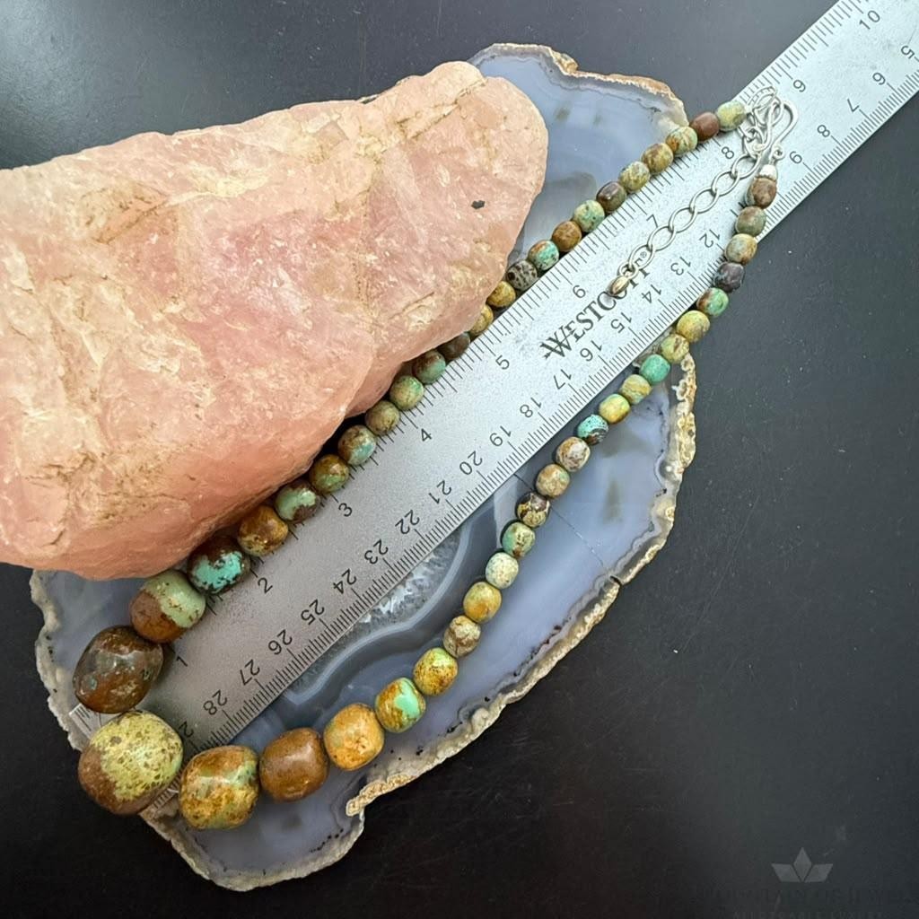 Desert Rose Trading Sterling Silver Graduated Turquoise Beads Necklace For Women