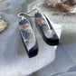 Sterling Silver Elongated Tilde Shape Blue Sodalite Slab Dangle Earrings For Women #230