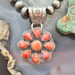 Native American Sterling Silver Orange Spiny Oyster Cluster Pendant For Women